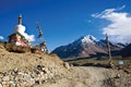 A landscape near Rangdum monastery, Zanskar Valley, Ladakh, Jammu and Kashmir, India. Royalty Free Stock Photo