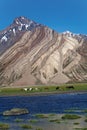 A landscape near Rangdum monastery, Zanskar Valley, Ladakh, Jammu and Kashmir, India. Royalty Free Stock Photo