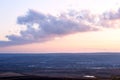 Landscape of Negresti village at purple sunset in Moldova Royalty Free Stock Photo