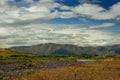 Landscape New Zealand - South Island - landscape near Southern Alps, blue sky with clouds Royalty Free Stock Photo