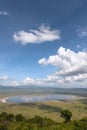 Landscape of NgoroNgoro crater. The lake and hill inside the crater. Tanzania, Africa Royalty Free Stock Photo