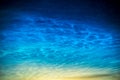 Landscape of night shining noctilucent clouds in the night sky