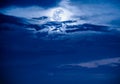 Landscape of night sky with beautiful full moon, serenity nature Royalty Free Stock Photo