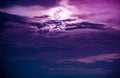 Landscape of night sky with beautiful full moon, serenity nature Royalty Free Stock Photo