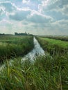 Landscape of the Norfolk water Dykes Royalty Free Stock Photo