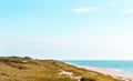 Landscape in the North Sea on Sylt island with the marram grass dunes Royalty Free Stock Photo