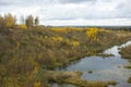 Landscape with a northern swamp in late autumn.