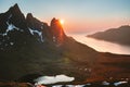 Landscape in Norway Senja island mountains midnight sun view travel beautiful destinations tranquil scenery