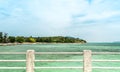 Landscape ocean dock go to island by walk on summer Royalty Free Stock Photo