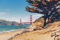 Baker Beach Landscape of Ocean and Golden Gate Bridge San Francisco Royalty Free Stock Photo