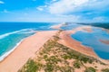 Landscape of ocean inlet and river mouth in Victoria, Australia. Royalty Free Stock Photo