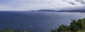 Landscape of the ocean and the sea from the grass