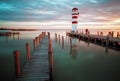 Landscape ocean sunset - lighthouse Royalty Free Stock Photo