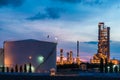 Landscape of oil refinery industry with oil storage tank in nigh Royalty Free Stock Photo