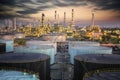 Landscape of oil refinery industry Royalty Free Stock Photo