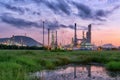 Landscape of Oil Refinery Plant and Manufacturing Petrochemical Process Building, Industry of Power Energy and Chemical Petroleum Royalty Free Stock Photo
