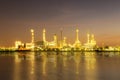 Landscape Oil refinery plant on night time Royalty Free Stock Photo