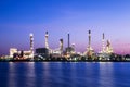 Landscape Oil refinery plant on night time Royalty Free Stock Photo