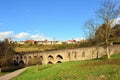 Landscape with old briedge in Rotenburg on Tauber