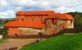 Landscape with old medieval orange castle in Vilnius