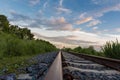 landscape with old railway track Royalty Free Stock Photo