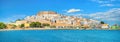 Landscape with old town and Papa Luna castle in Peniscola, Spain Royalty Free Stock Photo