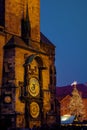 Landscape with Old Town Square and Astronomical Clock Royalty Free Stock Photo