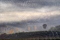 Landscape of olive fields with fog, olive grove, Jaen, Spain Royalty Free Stock Photo