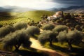 Landscape with olive trees