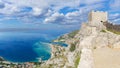 Landscape with Omis town and Cetina river, Croatia Royalty Free Stock Photo