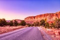 Landscape with Open Road at Sunset, Capitol Reef National Park, Utah Royalty Free Stock Photo