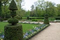 Landscape of ornamental garden of Schloss Ceclienhof castle in Potsdam Brandenburg