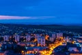 Landscape over Miskolc at night Royalty Free Stock Photo