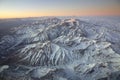 Landscape overflying the Andes and the Aconcagua mountain Royalty Free Stock Photo