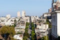 Landscape in the Pacific Heights residential neighborhood on a sunny day with blue sky, San Francisco, California Royalty Free Stock Photo