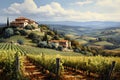 Italian vineyard created with Generative Al technology