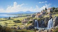 Tranquil Italian Village: A Scenic Anime-inspired Haven