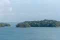 Landscape of Panama Canal on a cloudy day. Royalty Free Stock Photo