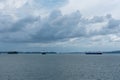 Landscape of Panama Canal on a cloudy day. Royalty Free Stock Photo