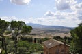Landscape Panorama around Pienza town on VaL D`Orcia. Tuscany region. Italy Royalty Free Stock Photo