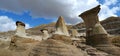 Landscape Panorama of Hoodoos at East Coulee, Drumheller, Alberta, Canada Royalty Free Stock Photo