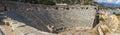 Landscape, panorama, banner - view of building the theater in the ruins of ancient lycian town of Myra Royalty Free Stock Photo