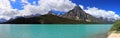 Landscape Panorama of Glacial Waterfowl Lake with Mount Chephren, Canadian Rocky Mountains, Banff National Park, Alberta Royalty Free Stock Photo