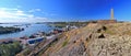 Yellowknife Landscape Panorama with Bush Pilot Monument on The Rock above Old Town and Great Slave Lake, Northwest Territories Royalty Free Stock Photo
