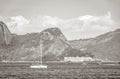 Landscape panorama coastline boats mountains NiterÃÂ³i Rio de Janeiro Brazil