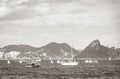 Landscape panorama coastline boats mountains NiterÃÂ³i Rio de Janeiro Brazil