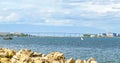 Landscape panorama coastline Rio-NiterÃÂ³i Bridge Rio de Janeiro Brazil