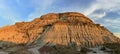 Dinosaur Provincial Park with Badlands Erosion Landscape in Evening Light, Alberta, Canada Royalty Free Stock Photo