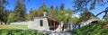 Landscape Panorama of Gate and Guardhouse at Upper Battery, Fort Rodd Hill National Historic Site, Victoria, BC, Canada