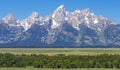 Grand Teton Peaks Panorama, Wyoming, USA Royalty Free Stock Photo